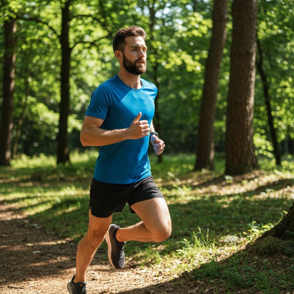Man maintaining active healthy lifestyle outdoors